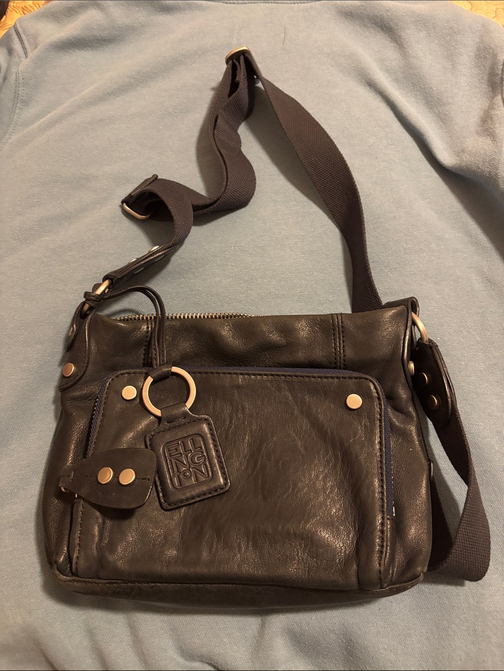 Ellington “Eva” vintage Black Leather crossbody bag. In excellent condition.